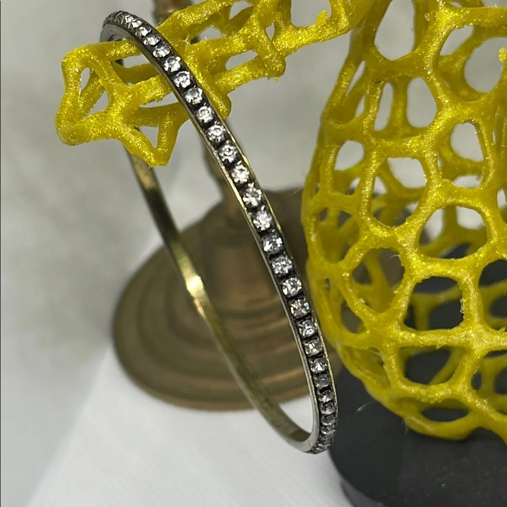 Elegant Gold tone and clear rhinestone Bangle Bracelet